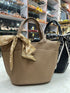 Litchi Embossed Shoulder Tote Bag with Inner Pouch
